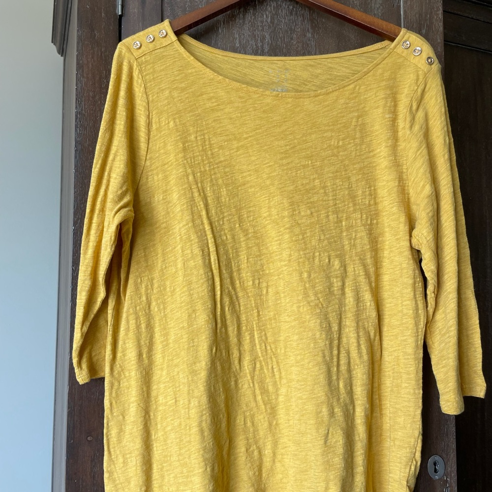 3/4 Sleeve Open Neck Tee